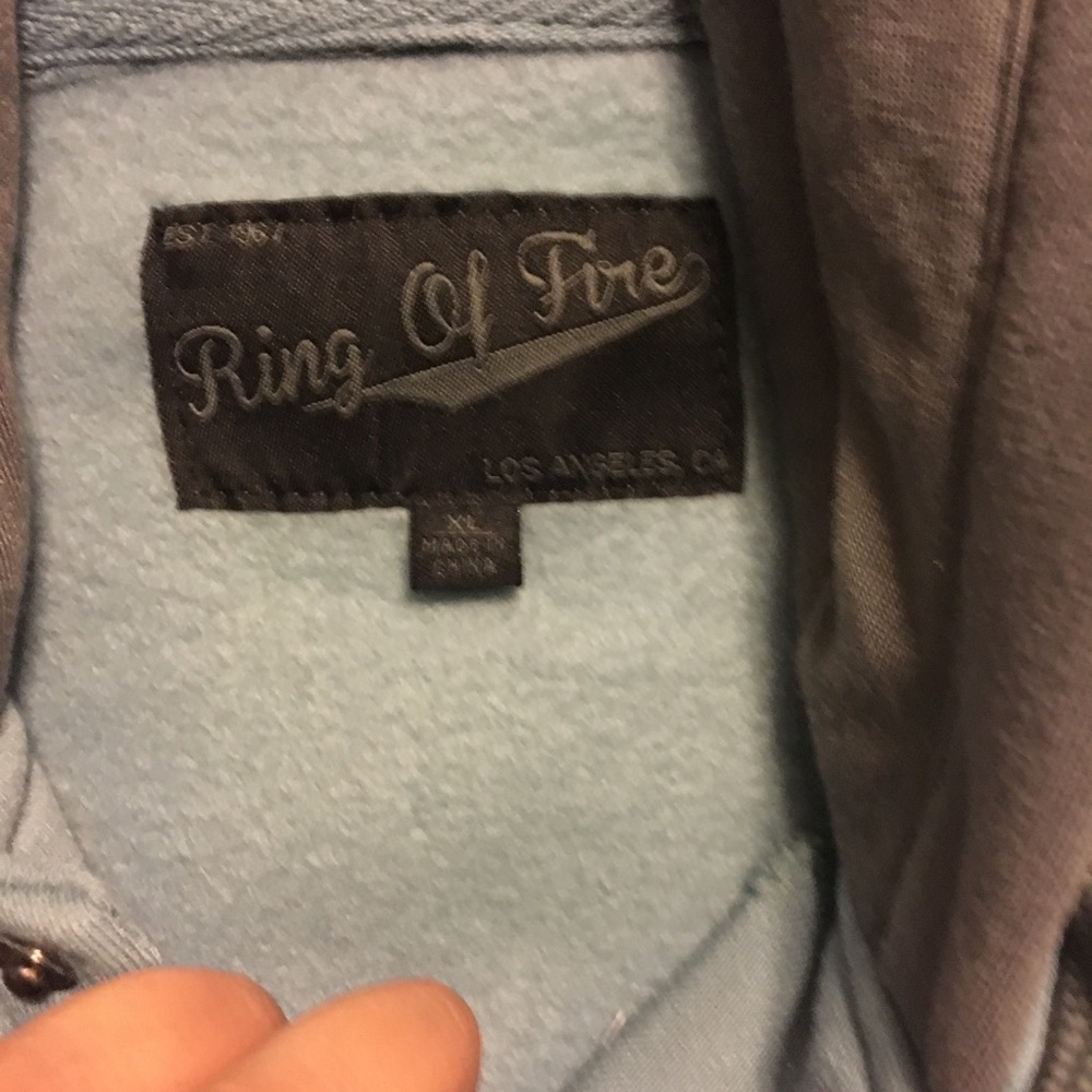 Barely used men’s XL hoodie jacket  gray and blue - Picture 3 of 3